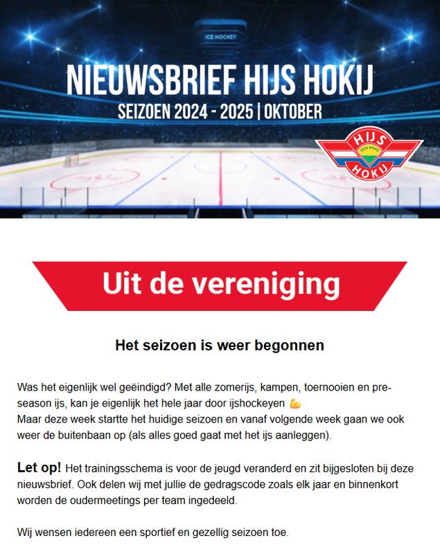 Screenshot nieuwsbrief Hijs Screenshot nieuwsbrief Hijs